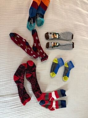 GAP Assorted Boys' Socks - Navy, Teal, Burgundy, Gray, Red, Lime, Yellow